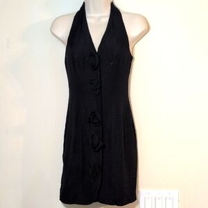 90s Cocktail Dress With Rosette Details, sz 1